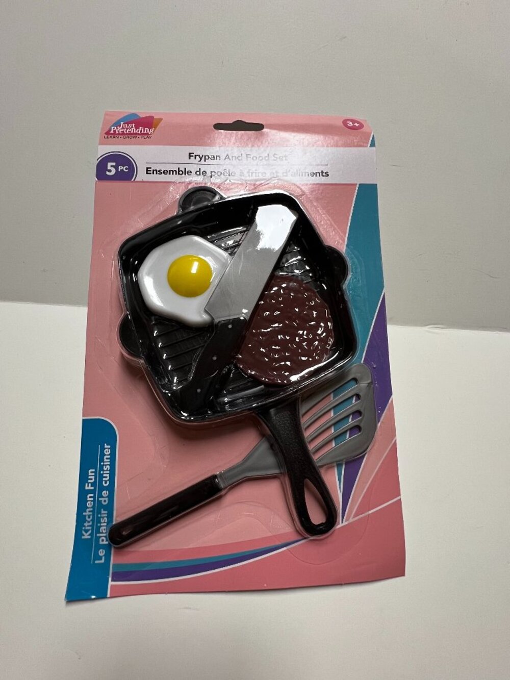 Kids Pretend to Play Kitchen Toy Set Plastic Frying Pan 5,pc pcs Breakfast